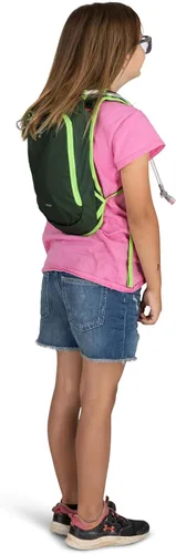 Miniatura 11 de Osprey Moki 3L Mochila de ciclismo para niños con depósito hidráulico, toldo verde Dosel verde