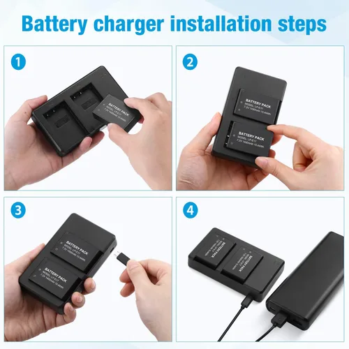 Miniatura 6 de Paquete de 2 baterías LP-E17 y cargador USB dual rápido para Canon Eos RP, Eos R8, R10, R50, R100, Rebel T8i, T7i, T6i, T6s, SL2, SL3, EOS M3, M5