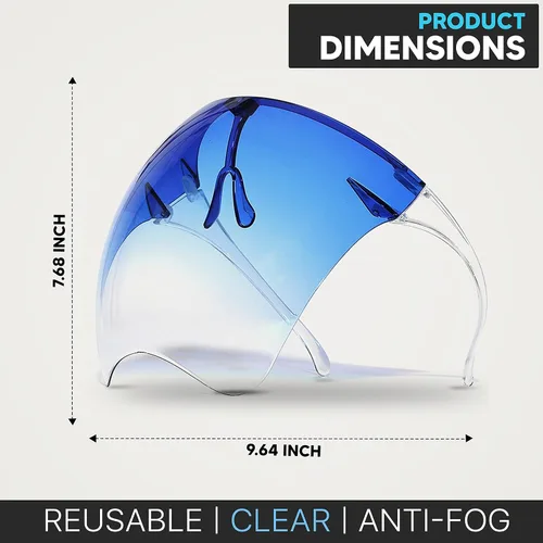 Miniatura 6 de Escudo facial completo anti niebla con gafas - ver a través de la máscara transparente