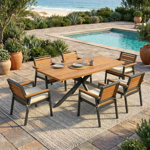 Miniatura 9 de Quarte Moderno juego de comedor de patio al aire libre de 5 piezas, juego de barra de mimbre de ratán de polietileno para jardín, 4 sillas de altura