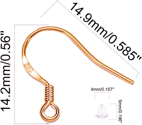 Miniatura 3 de Ganchos para aretes de oro rosa, kit de 240 piezas de fabricación de aretes con ganchos hipoalergénicos para las orejas, anillos de salto y parte