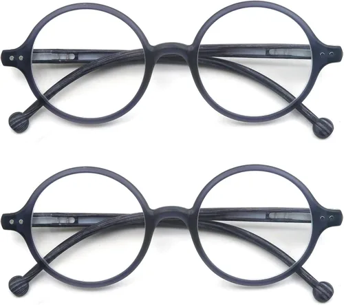 Gafas de Lectura Redondas para Mujeres y Hombres con Bloqueo de Luz Azul, Lectores Circulares Unisex Ultraligeros, Gafas de Lectura sin Prescripción