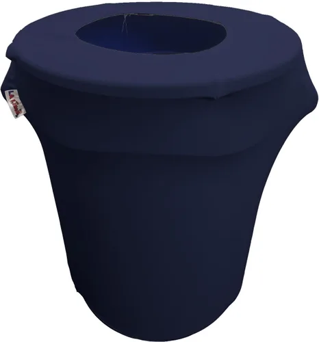 Miniatura 5 de LA Linen Cubierta para cubo de basura ajustable de elastano elástico de 32 galones, cubierta redonda para contenedor de residuos, decoración de Gris