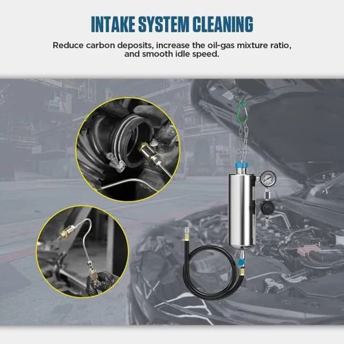 Miniatura 8 de Kit de herramientas de limpieza de inyector de combustible 1000ML 150PSI Limpiador de sistema de inyección de combustible sin desmontaje Máquina