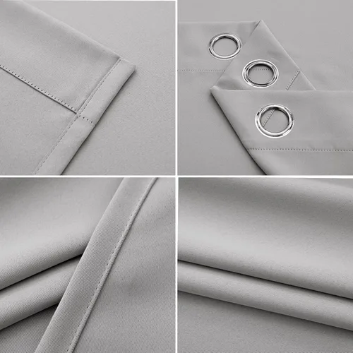 Miniatura 5 de Pickluc, cortinas opacas con ojales de 96 pulgadas de largo, 2 paneles, cortinas aisladas térmicamente para sala de estar, reducción de ruido, Gris
