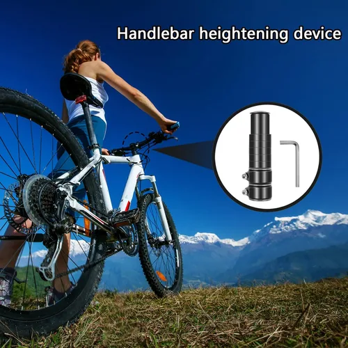 Miniatura 5 de Elevador de potencia de bicicleta ajustable, extensor de manillar de bicicleta que aumenta la altura del manillar hasta 5.3 pulgadas para la mayoría