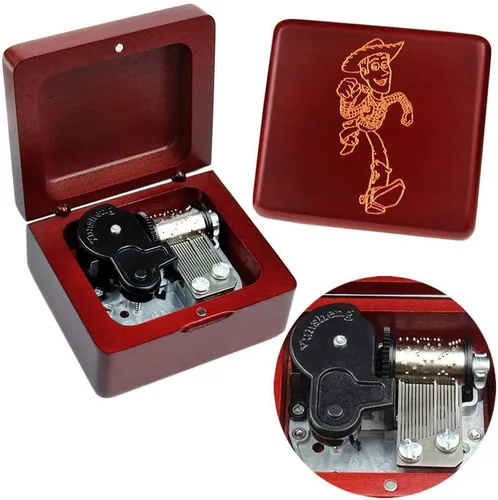 Miniatura 23 de Caja de música Sinzyo con mecanismo de madera tallada clásica, caja musical de regalo para cumpleaños, día de San Valentín, Navidad