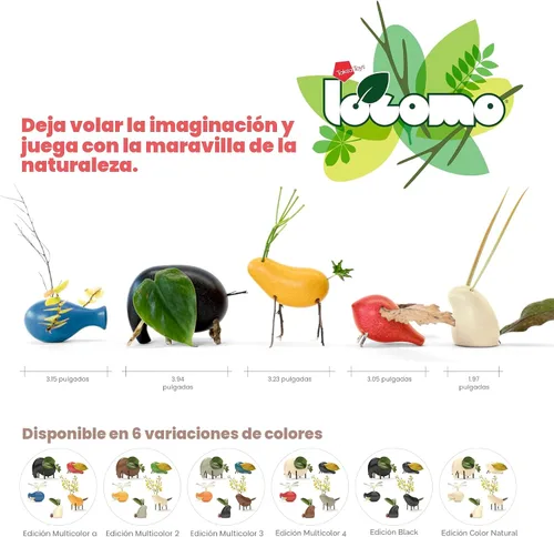 Miniatura 6 de Taksa Toys Locomo Family - 1 figuras educativas de Waldorf de juego al aire libre, juguetes Montessori de animales de madera para niños de 3, 4, 5