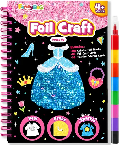 Miniatura 31 de FUNNYB&G Arte en papel de aluminio para niños - Manualidades de Navidad, regalos de fiesta, rellenos de calcetines para niños, suministros de arte