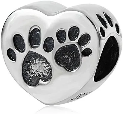 Miniatura 2 de ABUN Dijes de huella de pata de perro de plata de ley 925 para pulseras de dijes, regalos para madres