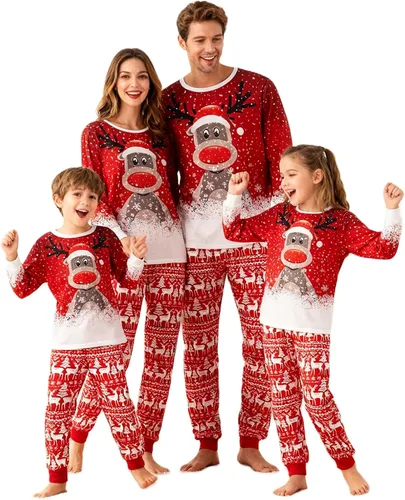 Miniatura 41 de OAKFashion Conjuntos de Pijamas Familiares de Navidad, Pijamas Familiares a Juego de Navidad Ropa de Dormir Pjs