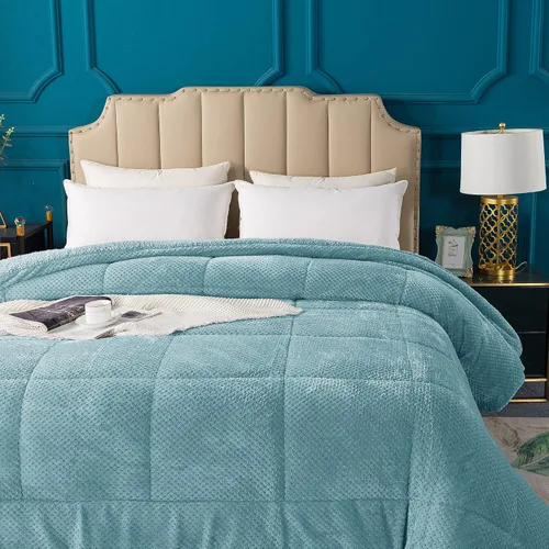 Miniatura 7 de KASENTEX Edredón de felpa sherpa de lujo súper ultrasuave, tamaño Queen, ropa de cama acogedora y reversible de piel sintética, lavable a máquina