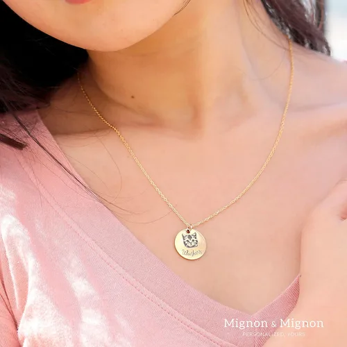 Miniatura 6 de MignonandMignon Personalized Gift for Women Pet Necklace Handmade Portrait Jewelry Custom Unique Actual Pet Portrait Necklace - LCN-AP