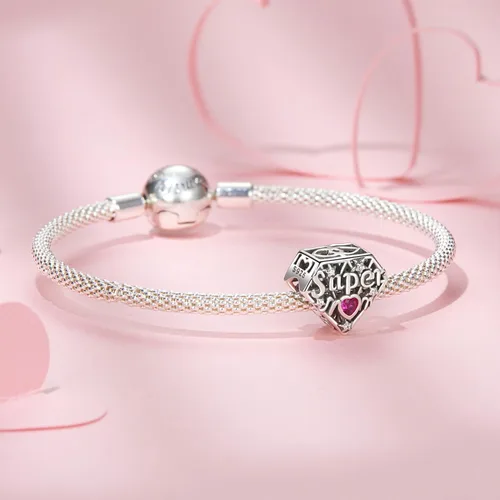 Miniatura 69 de Abalorios de plata de ley para pulseras, collares, familia para siempre, circonita cúbica, regalo de joyería para mujeres