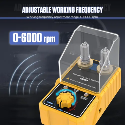 Miniatura 2 de Probador de chispas para automóvil, probador de bujías de automóvil con detector de doble orificio ajustable automático, analizador de enchufe