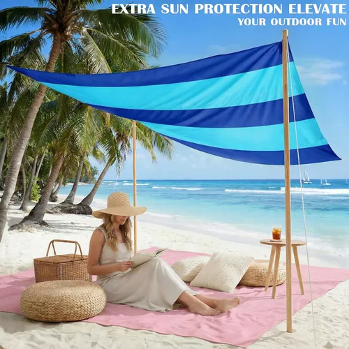 Miniatura 24 de Famstar Beach Blanket Oversized Extra Large 78"X81"/10'X9',Waterproof Sandproof Beach Blanket 2-8 Adults Lightweight Durable for Travel Camping