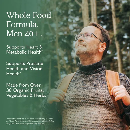 Miniatura 4 de Garden of Life Organics Multivitamina de alimentos enteros orgánicos para hombres de 40 años o más 120 tabletas, multivitamínico vegano para hombres