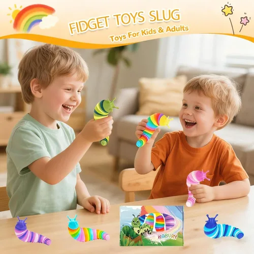 Miniatura 3 de Kabvy - Paquete de 6 juguetes sensoriales para ansiedad, oruga, juguetes sensoriales para autismo, TDAH, ansiedad y alivio del estrés, regalos