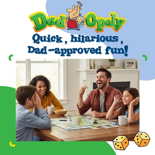 Miniatura 5 de DadOpoly - El divertido juego de mesa familiar para papás y niños, risas nocturnas familiares y diversión de humor para papá