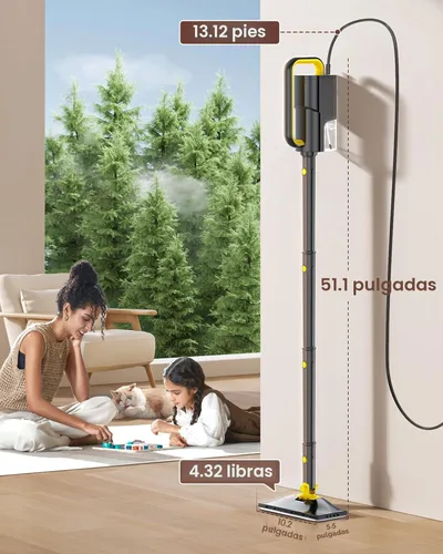 Miniatura 2 de LABIGO Trapeador de vapor 10 en 1 con vaporizador de mano desmontable, tanque de 350ml, calentamiento en 10s, vaporizador de 248°F, control de 2