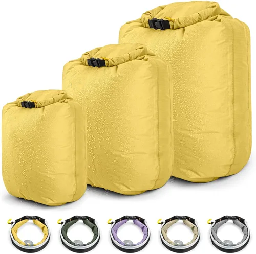 Miniatura 7 de HIKEMAN Bolsa seca impermeable – Bolsa seca ultraligera, bolsas de secado al aire libre, paquete de 3 bolsas para viajes, natación, rafting, Gris