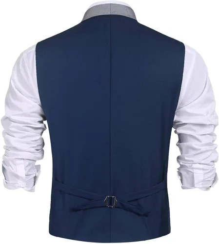 Miniatura 3 de COOFANDY Chaleco de traje para hombre, ajustado, formal, de negocios, casual, para boda