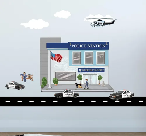 Miniatura 6 de Calcomanías de pared para camiones de construcción, calcomanías de pared para niños, vehículos de tractor, construcción de calle, vinilo para Ejes