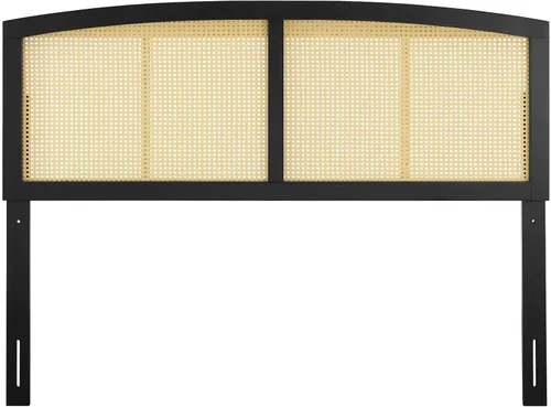 Miniatura 4 de Modway Cabecero completo de ratán tejido de caña Halcyon en color negro