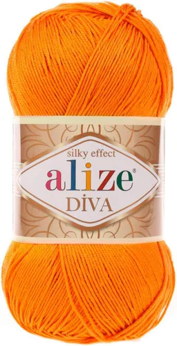 Miniatura 40 de Alize Diva Silk Effect 100% hilo acrílico de microfibra, 1 madejas de bola de 3.53 oz 383yds color (1 - crema)