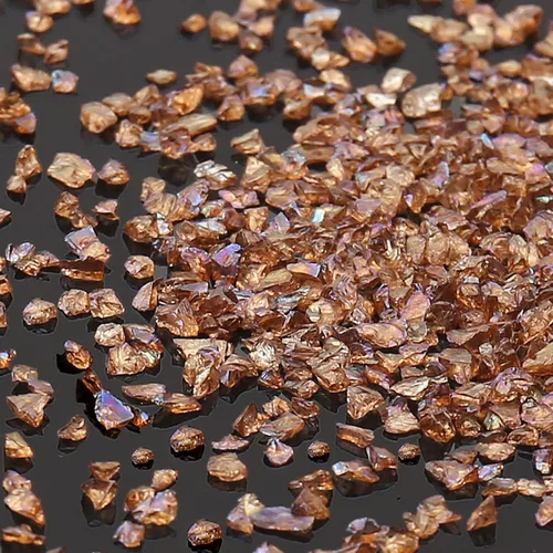 Miniatura 13 de Chips de vidrio triturado irregulares, 3.53 onzas de piedras metálicas gruesas con purpurina para arte de uñas, relleno de molde de resina