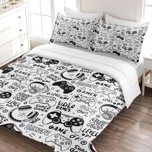 Miniatura 3 de Edredón Gaming para Niños Adolescentes, Juegos de Ropa de Cama Twin de Juegos, Juego de Edredón para Niños Gamers, Juego de Cama de Videojuegos