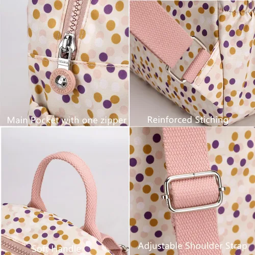 Miniatura 3 de Tanweibago Mini mochilas de nailon para mujer, mochilas pequeñas de 11L para mujer, mochila ligera casual para mujer, mochila de viaje de compras