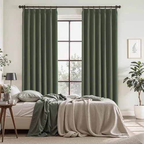 Miniatura 7 de UHITECH Cortinas opacas cortas de 35 pulgadas de largo, plisadas, opacas, para ventanas pequeñas, con aislamiento térmico, cortinas reductoras