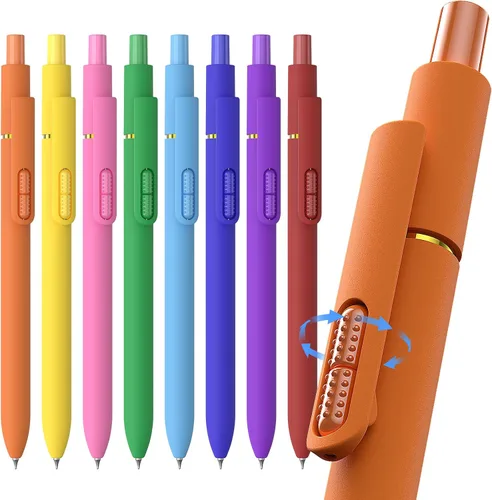 Miniatura 14 de HIACRY 8Pcs Blue Ink Gel Pens, Quick-Dry 0.7mm Fine Point Fidget Pens, Smooth Writing Journaling Pens for Note Taking, Gift for Women & Girls