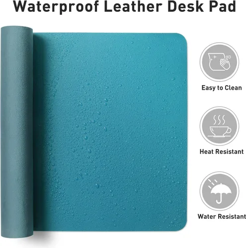 Miniatura 6 de Aothia - Protector de escritorio de cuero sintético, base para mouse, superficie antideslizante e impermeable para escribir y para laptop