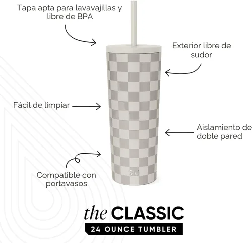 Miniatura 2 de Simple Modern - Vaso aislado con tapa y pajita Botella de agua reutilizable de acero inoxidable taza de café helado, taza de viaje, regalos