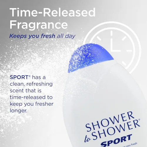 Miniatura 5 de SHOWER TO SHOWER Body Powder, Sport 13 oz (paquete de 10)