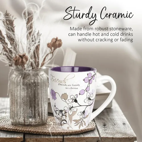 Miniatura 5 de Pavilion Gift Company - Taza de café para amigos - Taza de amigo con el diseño "Los amigos son familia que elegimos" - Taza de café de cerámica