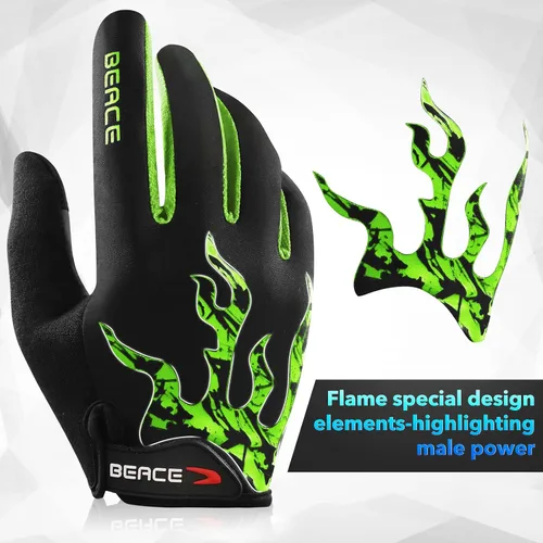 Miniatura 41 de BEACE Guantes de ciclismo para hombres y mujeres, guantes de ciclismo de montaña con pantalla táctil y palma de silicona antideslizante, guantes