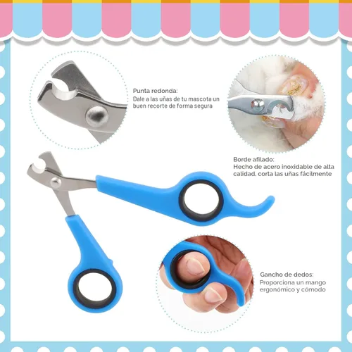 Miniatura 4 de KALAMANDA - Kit de aseo para conejo, cepillo para quitar uñas con cortaúñas de conejo, recortadores de uñas de conejo con peines para mascotas