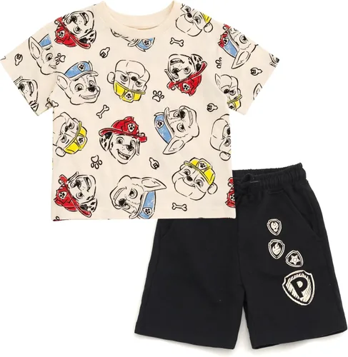 Miniatura 9 de Nickelodeon Paw Patrol - Conjunto de camiseta sin botones y pantalones cortos de felpa francesa, tallas de bebé a niño grande (12 meses - 10-12)