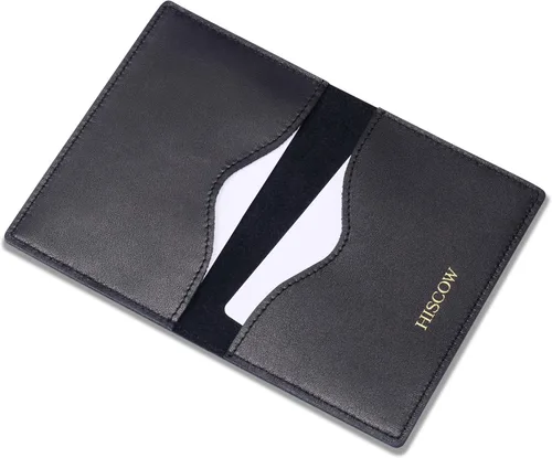 Miniatura 10 de HISCOW Tarjetero plegable delgado minimalista - piel de becerro italiana (negro)