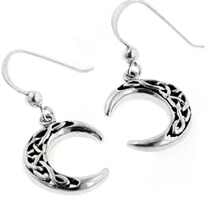 Miniatura 2 de Pendientes de plata de ley con nudo celta y luna creciente, Metal