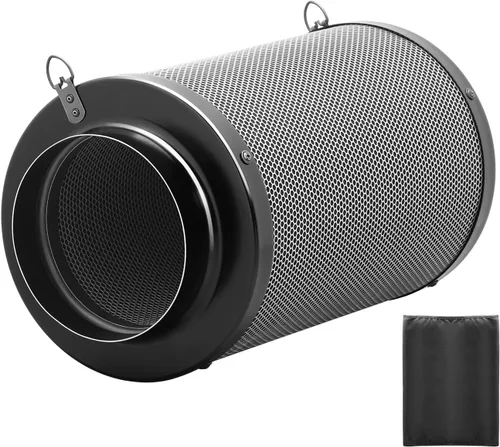 Miniatura 8 de iPower Filtro de carbono de aire de 4 pulgadas, con carbón virgen australiano para ventilador en línea, hidroponía, tienda de cultivo, prefiltro