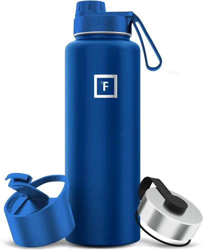 Miniatura 66 de IRON °FLASK Frasco de hidratación para acampar y senderismo con pajilla, botella de agua deportiva de acero inoxidable con aislamiento de boca Dark