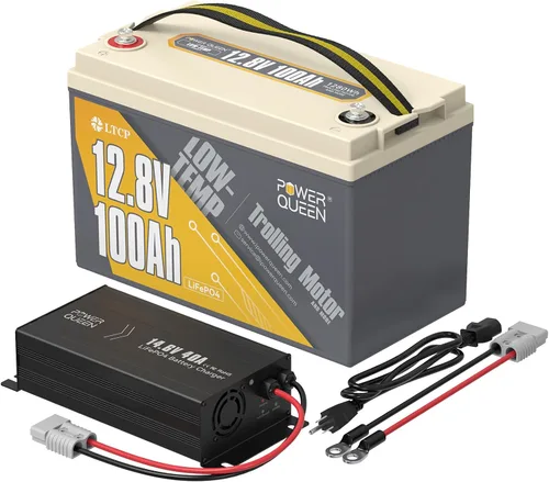 Miniatura 13 de Power Queen Batería LiFePO4 de 12.8 V 50 Ah con cargador de batería LiFePO4 de 14.6 V 10 A, BMS integrado de 50 A, batería de ciclo profundo