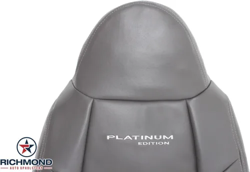 Miniatura 5 de Richmond Auto Upholstery - Driver Side Lean Back Leather Seat Cover, Gray (Compatible with 2001 Ford F250 Platinum Edition)