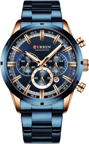 Miniatura 9 de FANMIS Relojes de lujo para hombre, cronógrafo de negocios, impermeable, de acero inoxidable, analógico, de cuarzo, reloj de pulsera