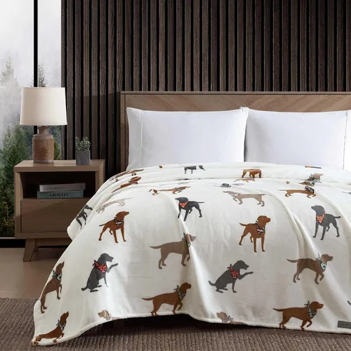 Miniatura 10 de Eddie Bauer - Manta de tamaño king, ropa de cama ultra suave de felpa, ribete con dobladillo para un acabado a medida, manta para sofá y cama (negro)