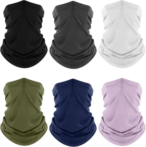 Miniatura 25 de Fuinloth Polaina para el cuello, paquete de 6 unidades de máscara facial con protección UV refrescante para hombres y mujeres